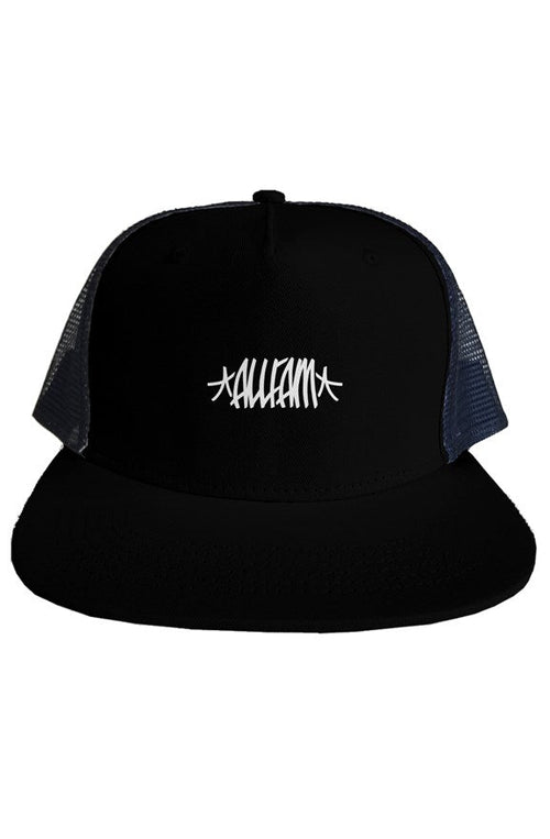 AF BAY BOMBERS FLAT BILL TRUCKER HAT (BLK/WHT) - Wave Riding Vehicles
