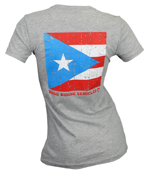 PR Square Flag Ladies S/S T-Shirt - Wave Riding Vehicles