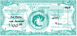 WRV IN-STORE* Gift Certificate