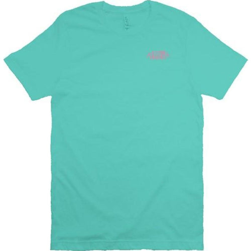 AF BAY BOMBERS ALL FAM T SHIRT (TEAL/PINK) - Wave Riding Vehicles