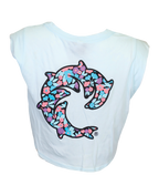 Flower Child Ladies Crop Top Tank Top - Wave Riding Vehicles